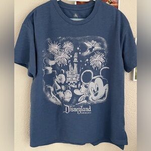 Disney Parks Disneyland Castle Fireworks TShirt 2024 Mickey Embroidered Retro